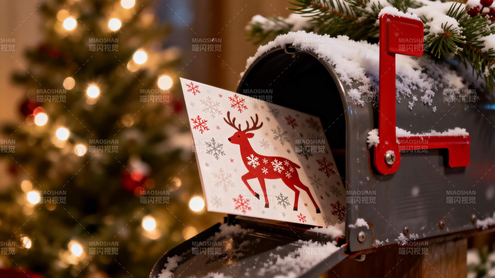 圣诞邮筒寄出祝福图片