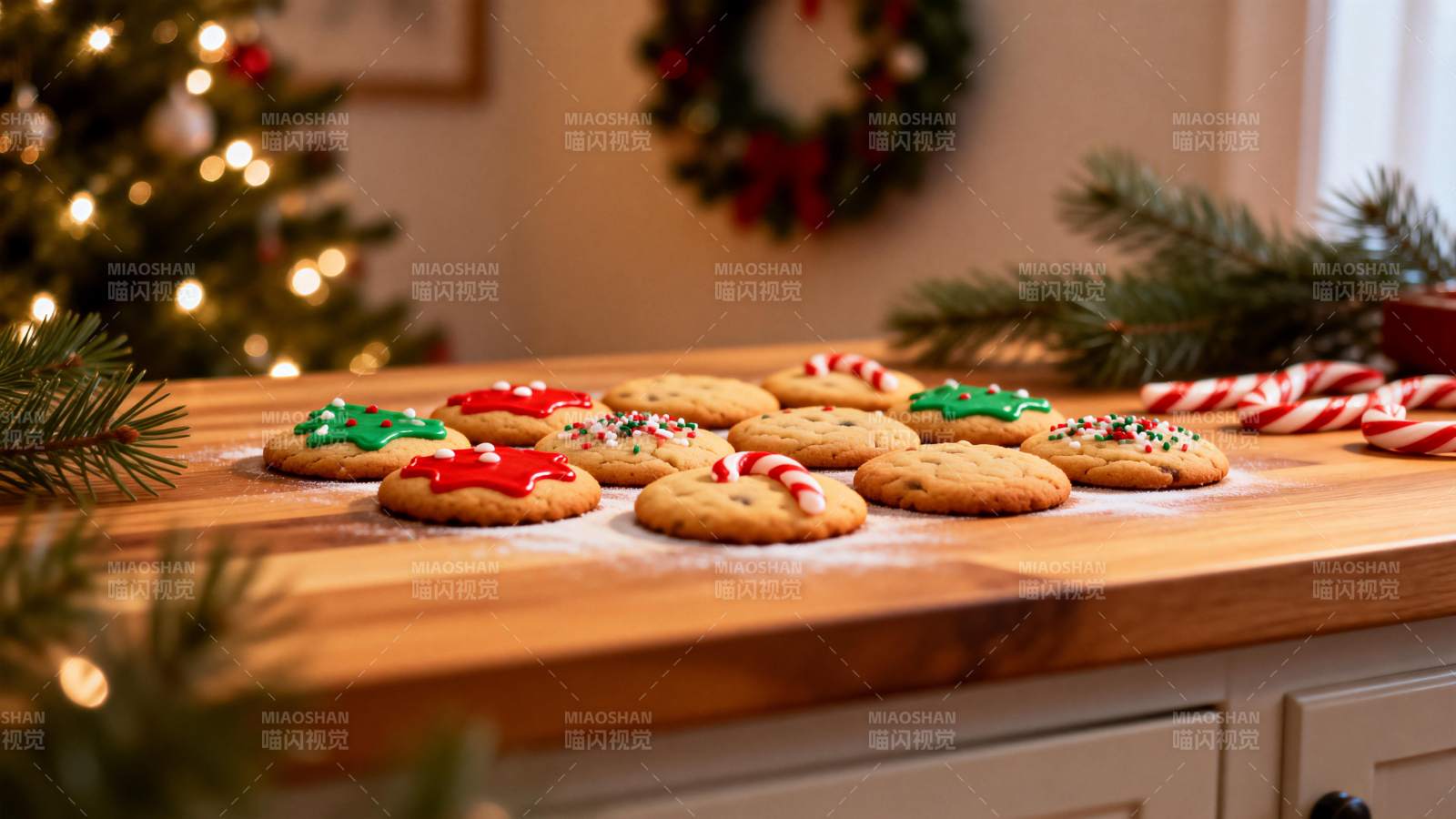 圣诞饼干摆盘图片