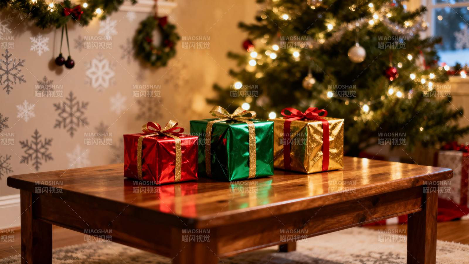 圣诞礼物静候开启图片