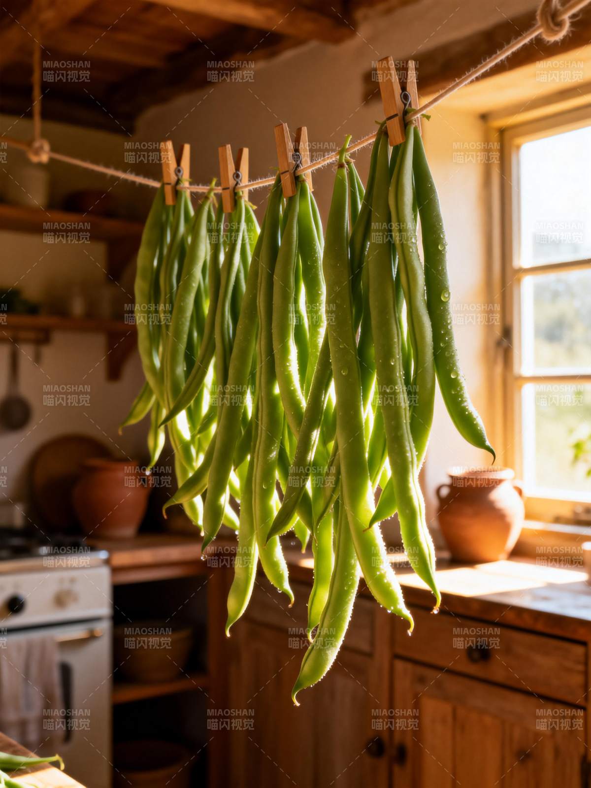 豆角晒太阳图片