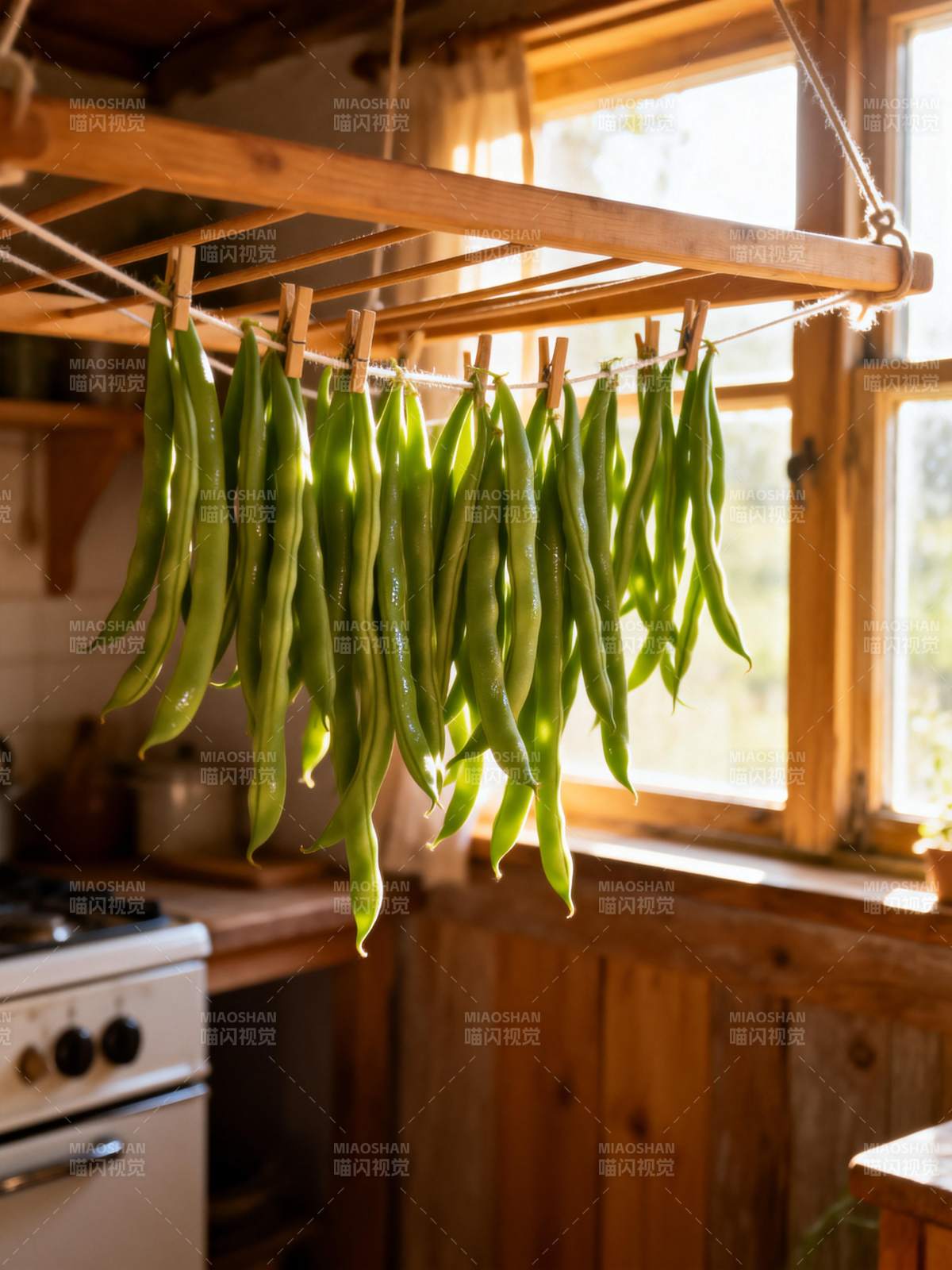 豆角晒干中图片