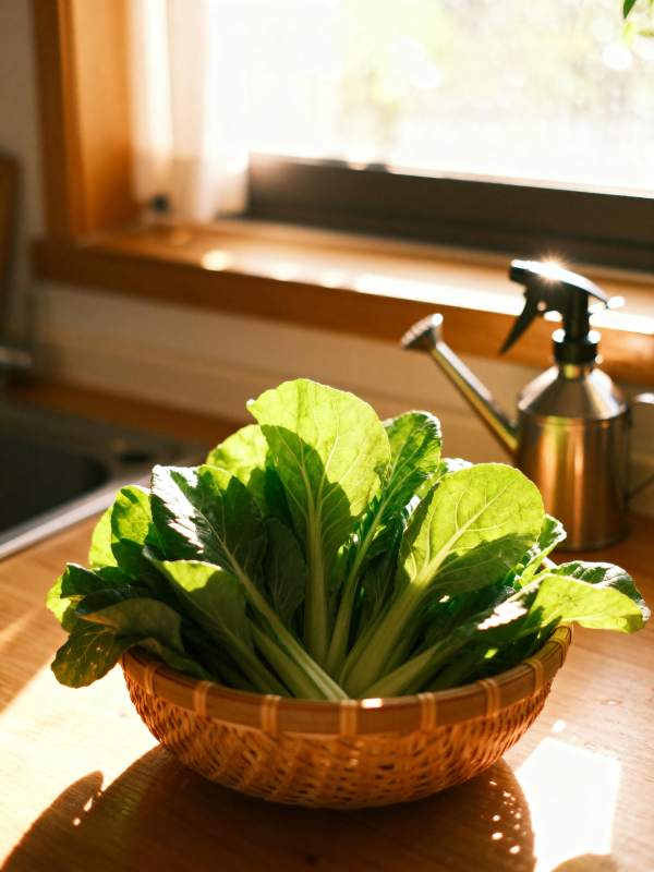 阳光下的新鲜青菜图片