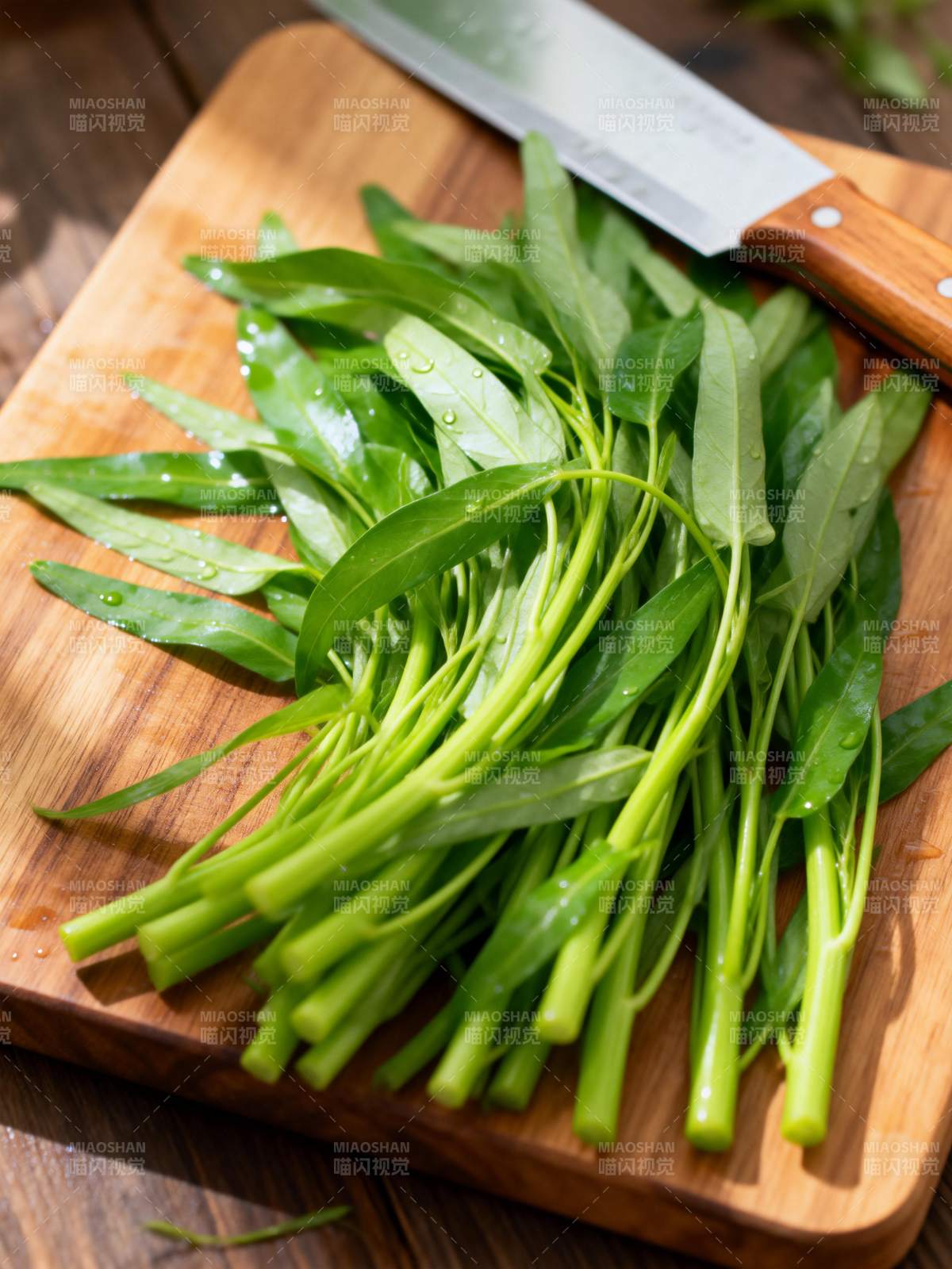 新鲜空心菜待切图片