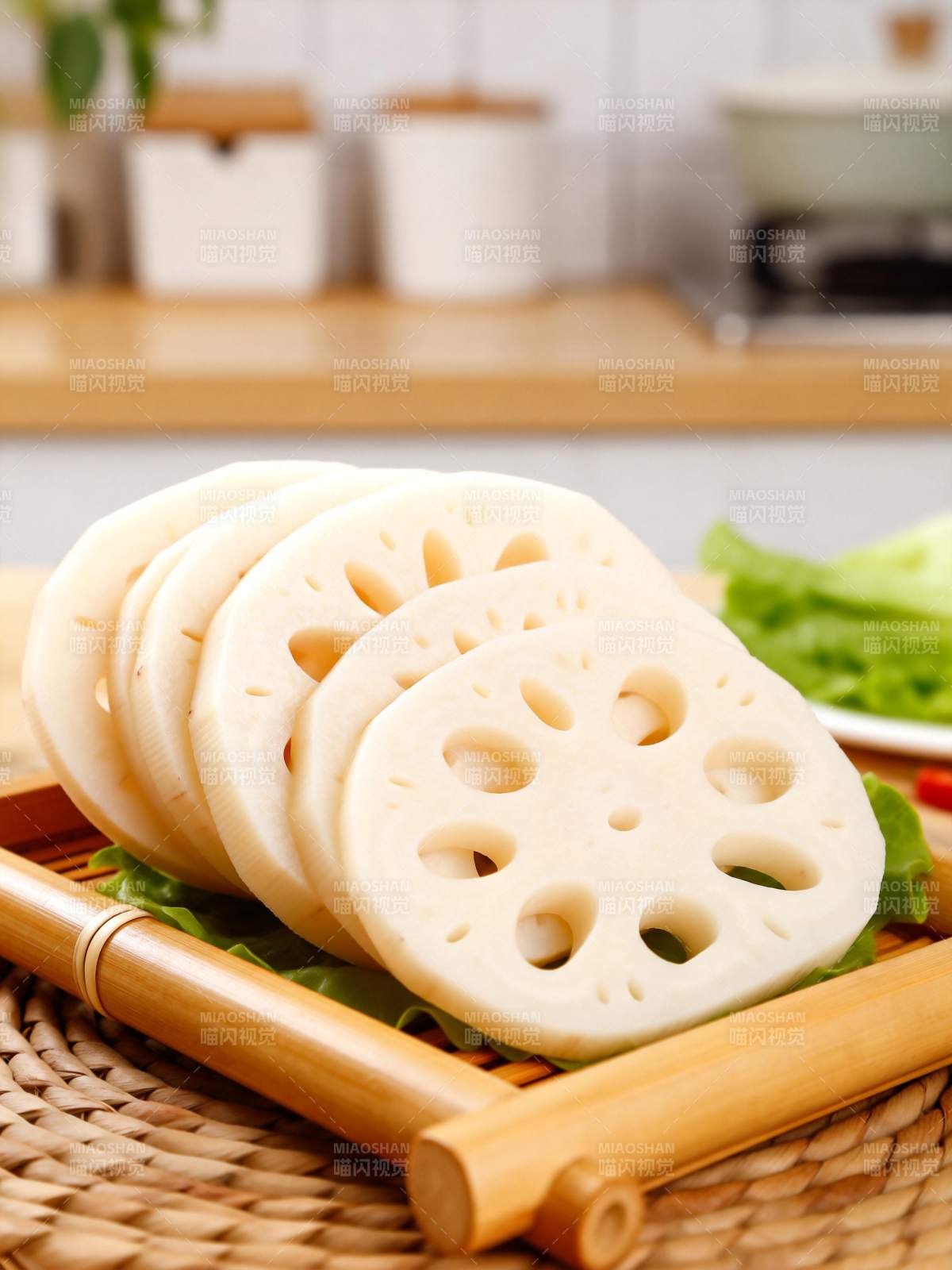 新鲜莲藕切片图片