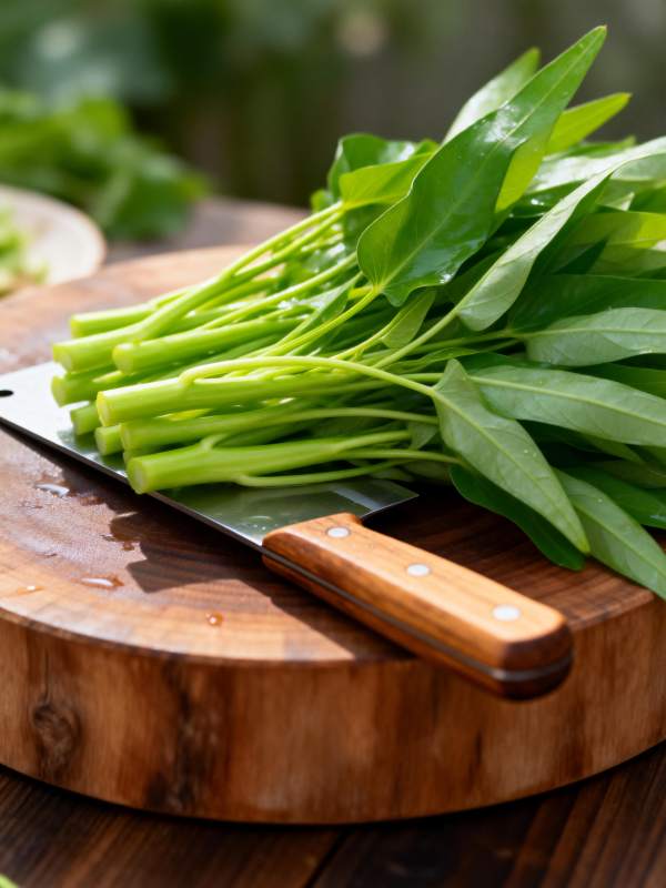 新鲜空心菜待切图片