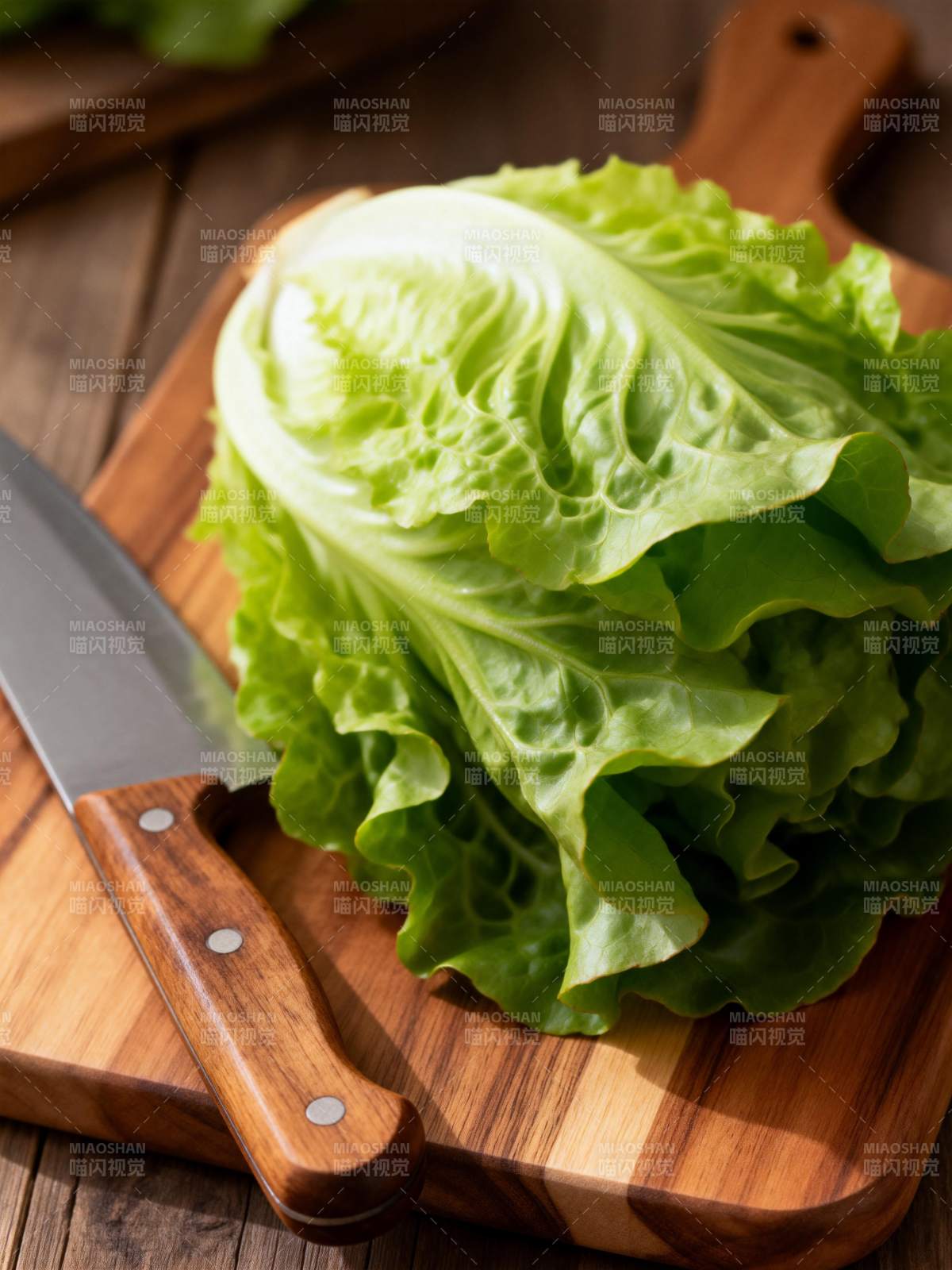 新鲜生菜切菜准备图片