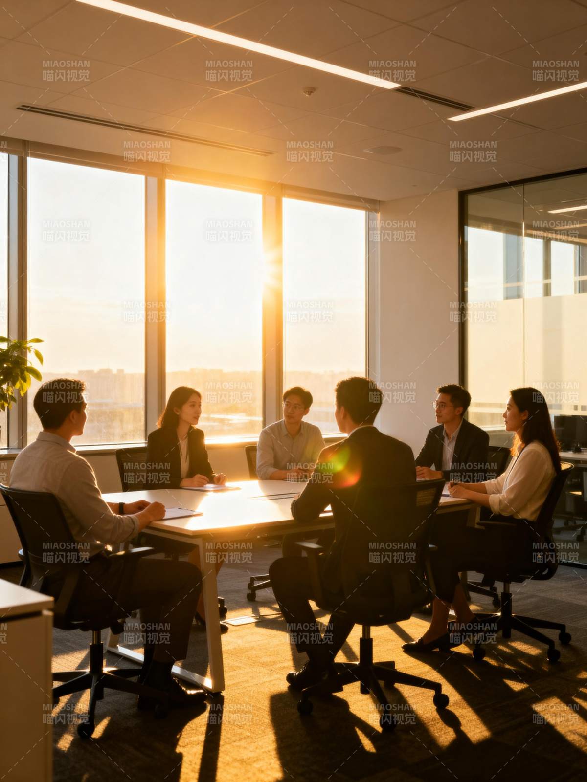 阳光下的会议时刻图片