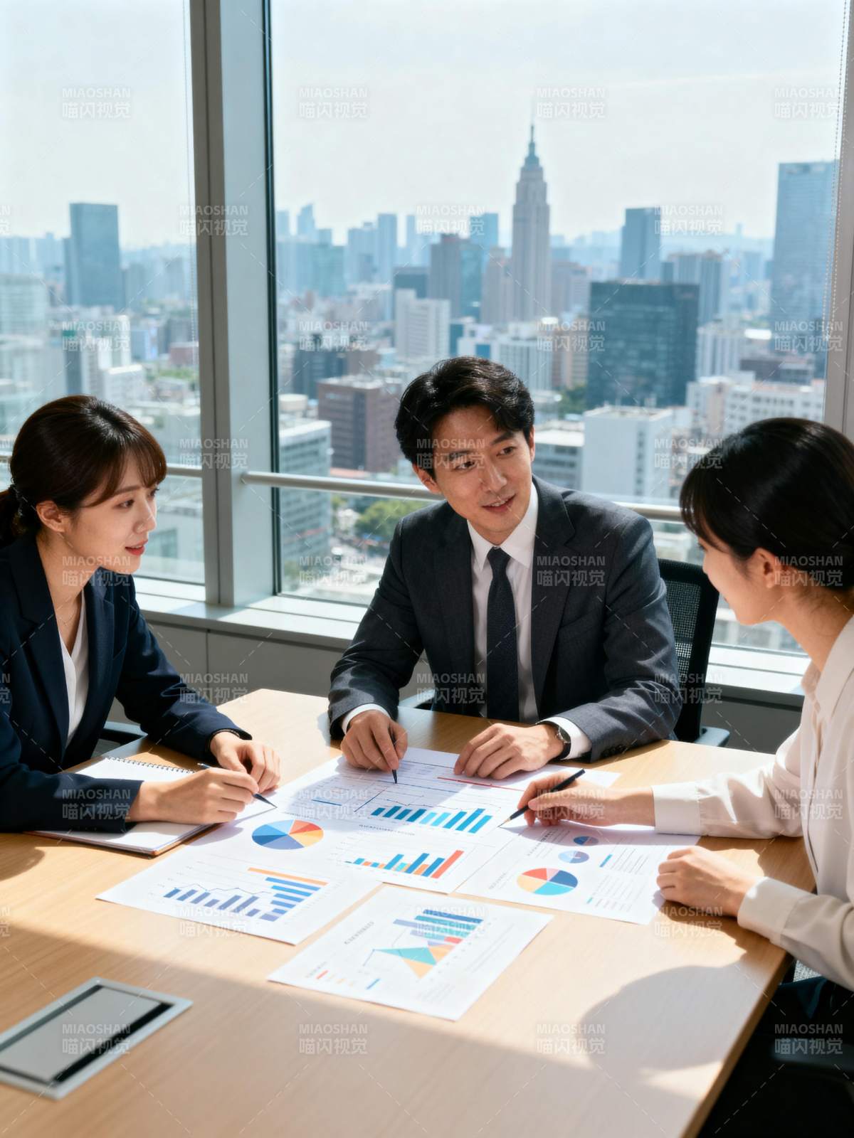 商务会议讨论图表图片