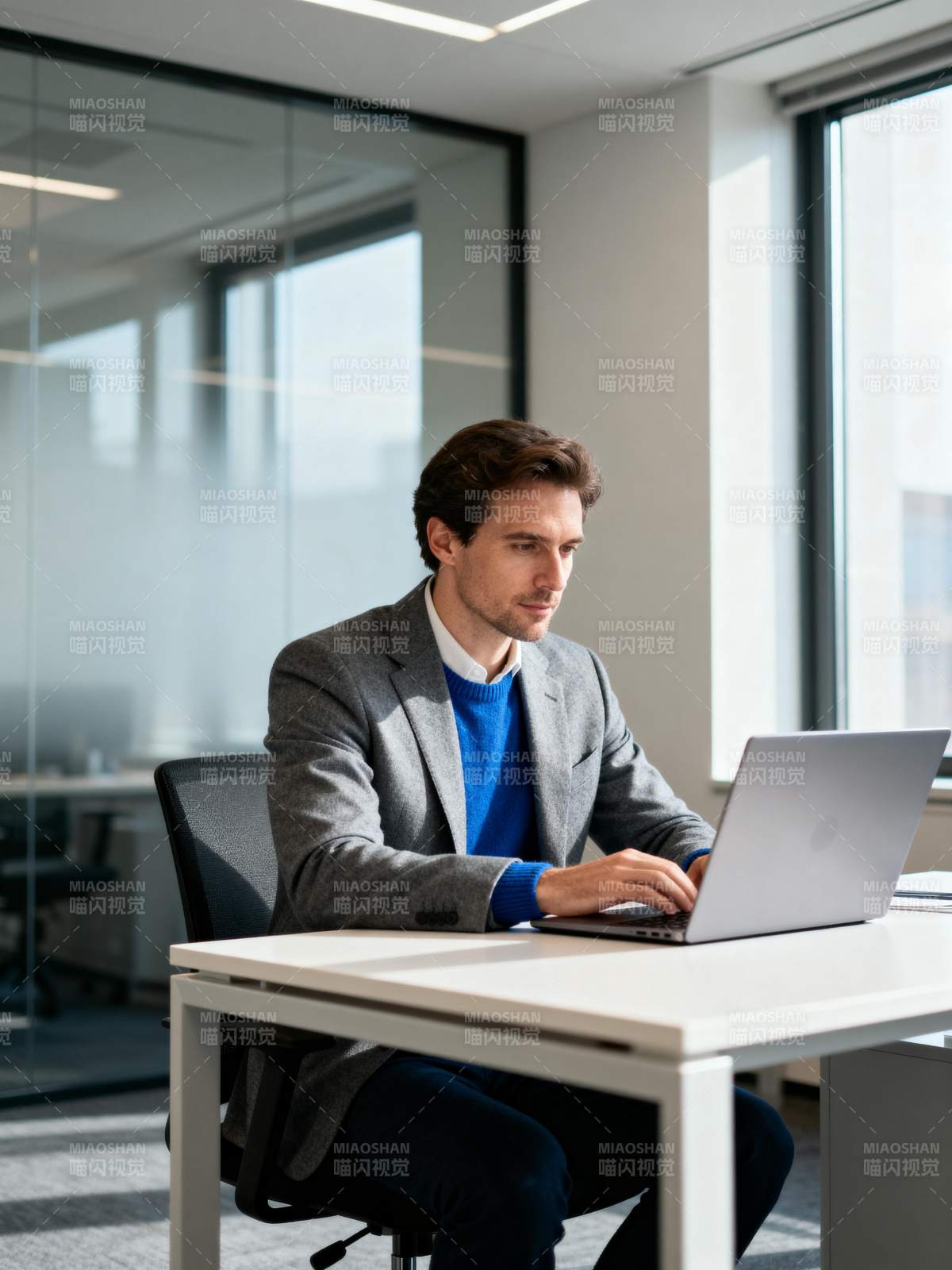 专注办公的男士图片