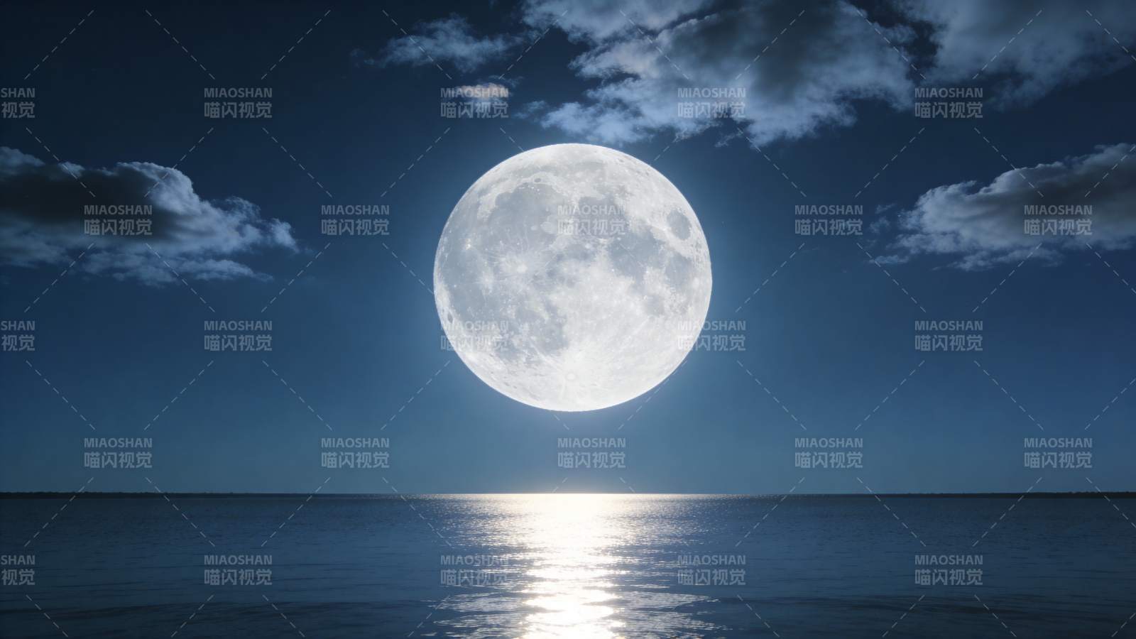 月光海面夜景图片