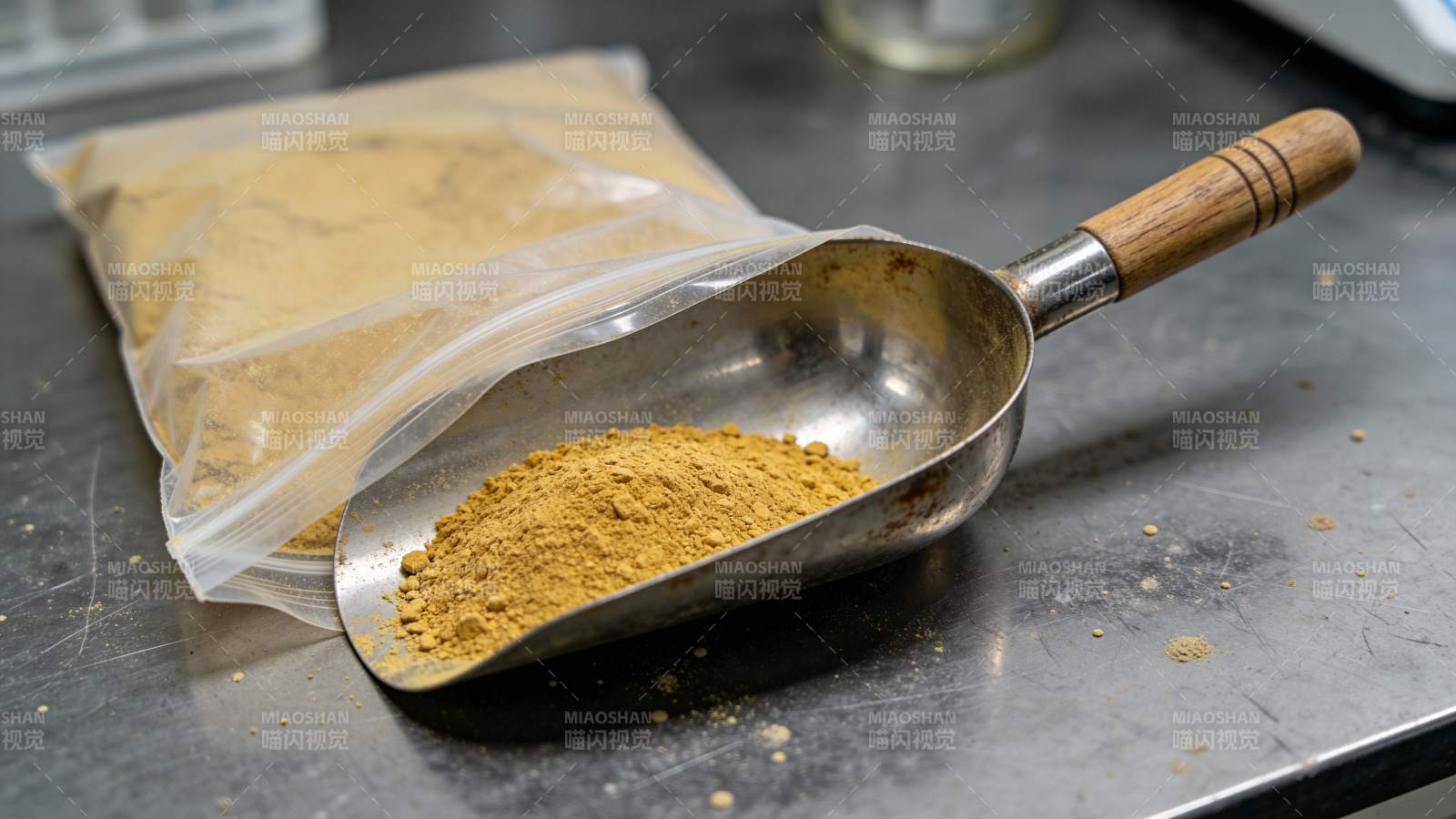 香料粉末与量勺图片