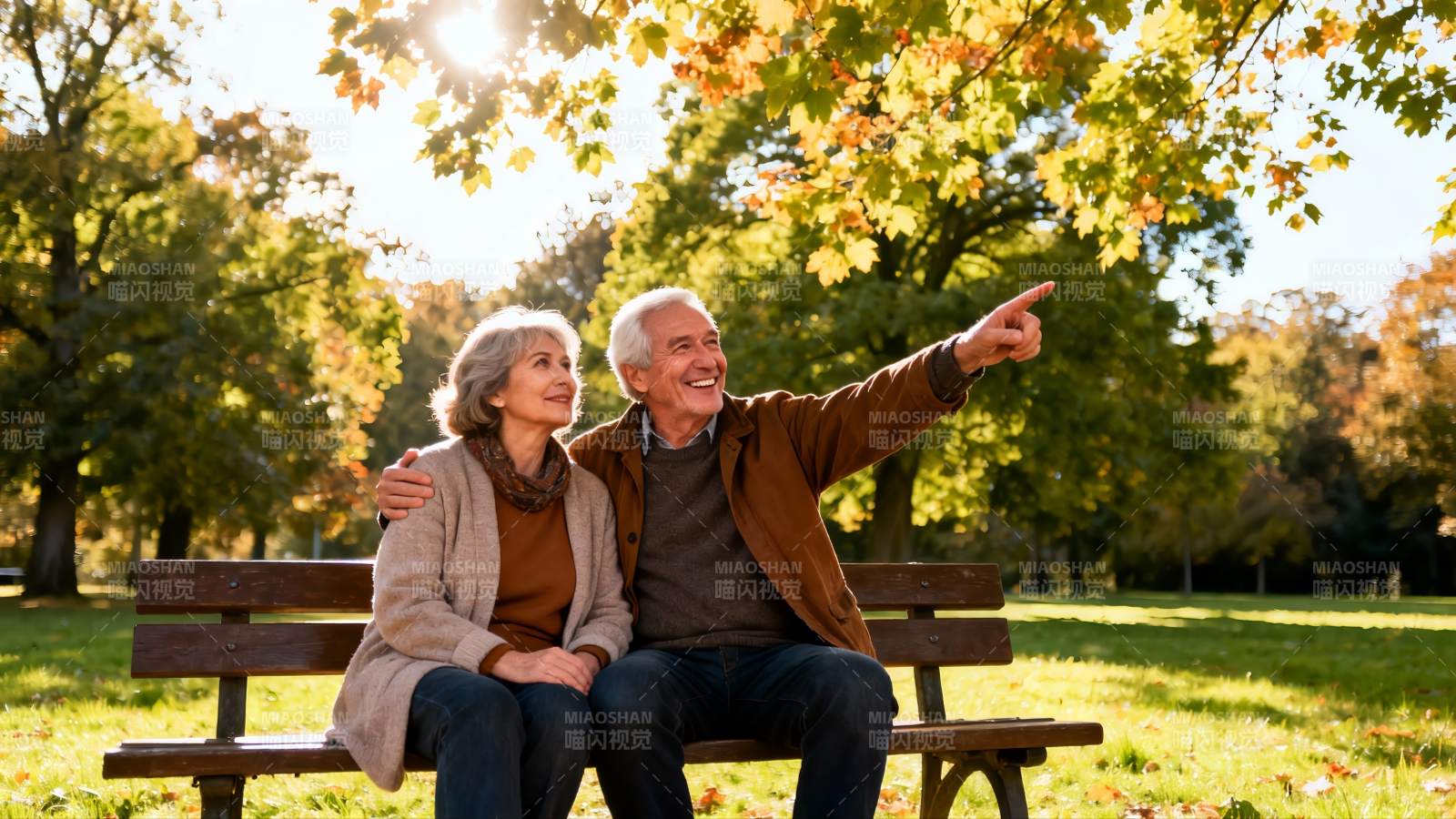 秋日公园共赏景图片