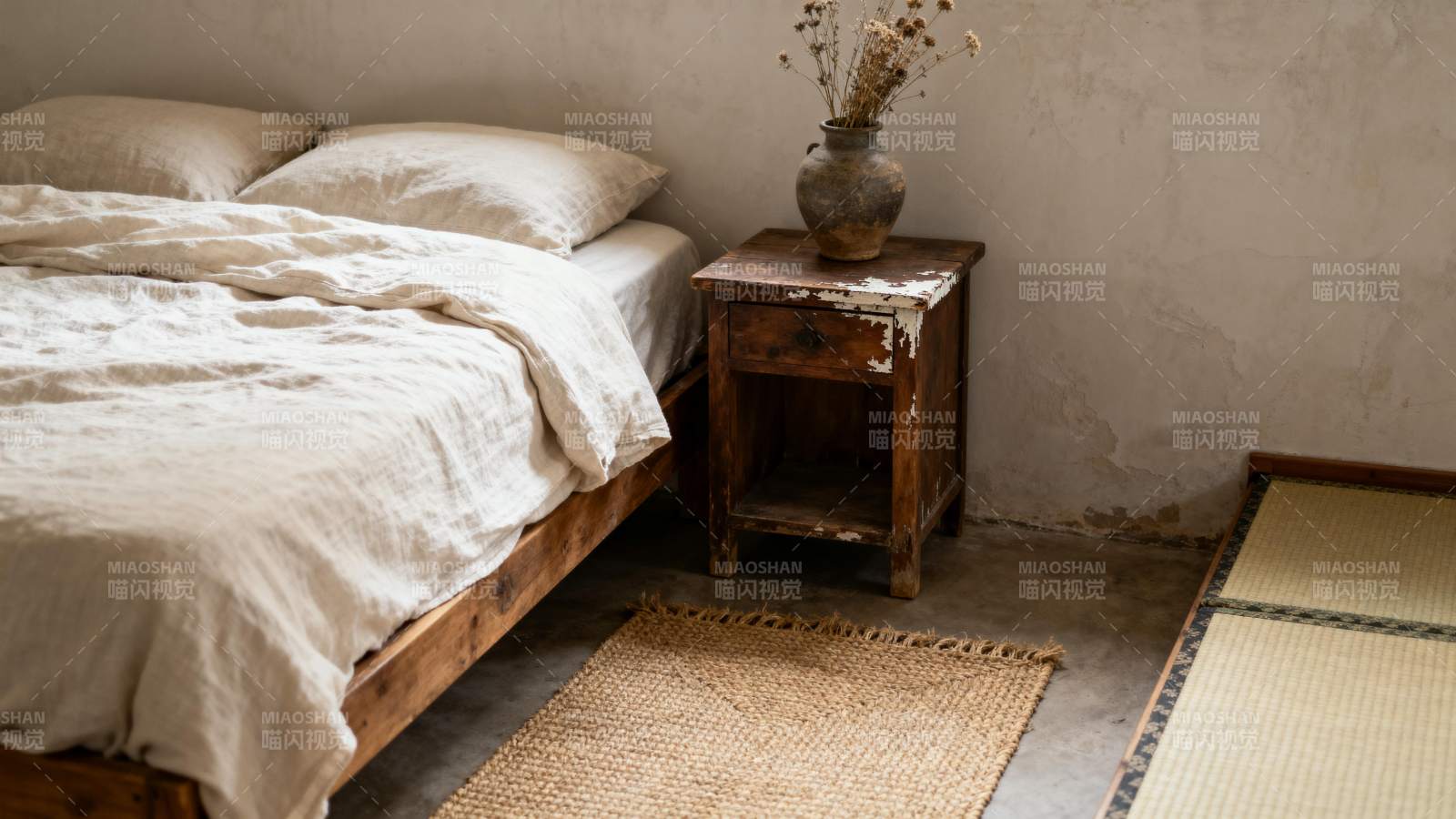 简约卧室静谧一角图片