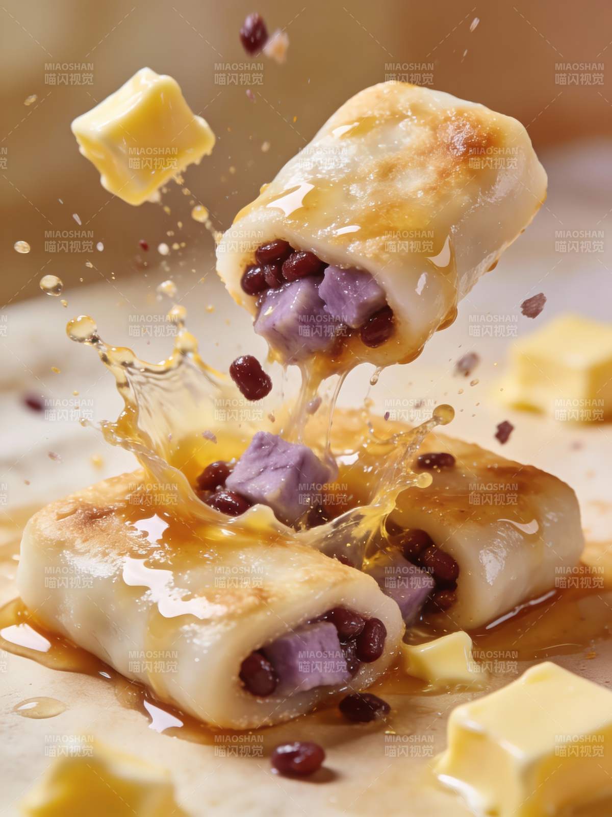 紫薯卷爆浆瞬间图片