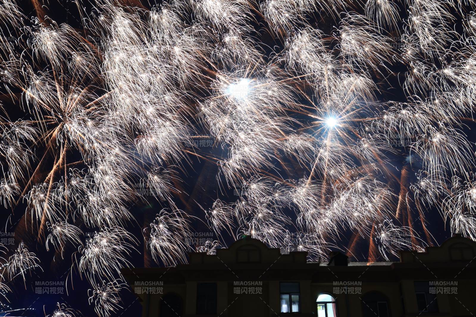 烟花绽放夜空图片