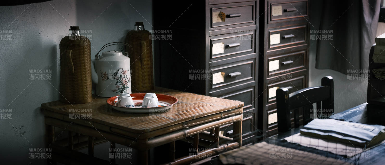 古朴茶室静谧一角图片