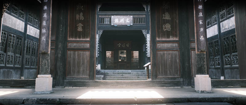 古建筑门前静景图片