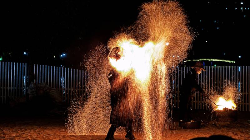 黄石未苏湾打铁花表演图片