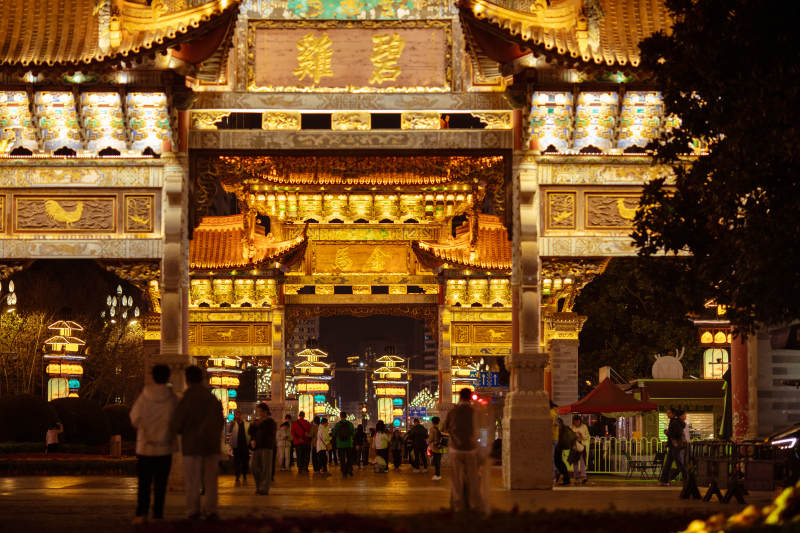 夜游金马碧鸡坊灯火辉煌图片