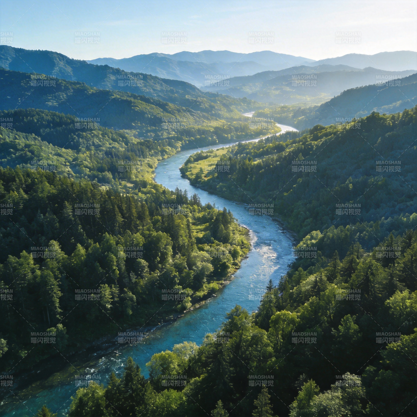 青山绿水绕谷间图片