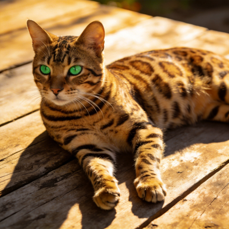 虎斑猫晒太阳图片