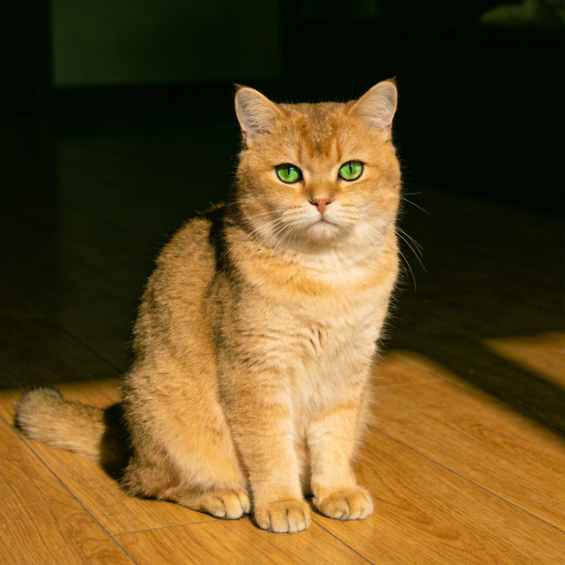 金猫静坐木地板图片
