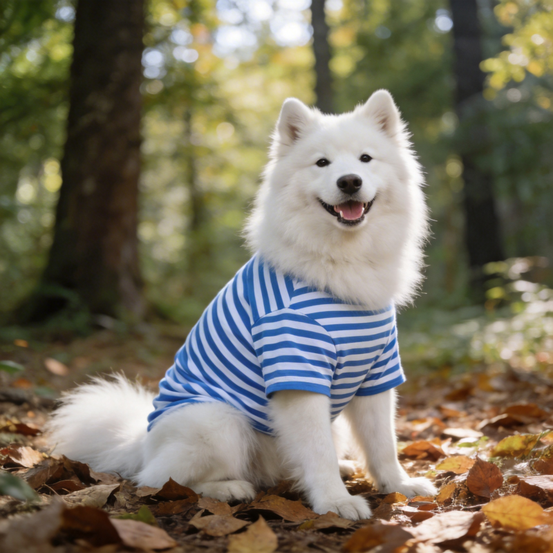 萌犬秋日林间照图片