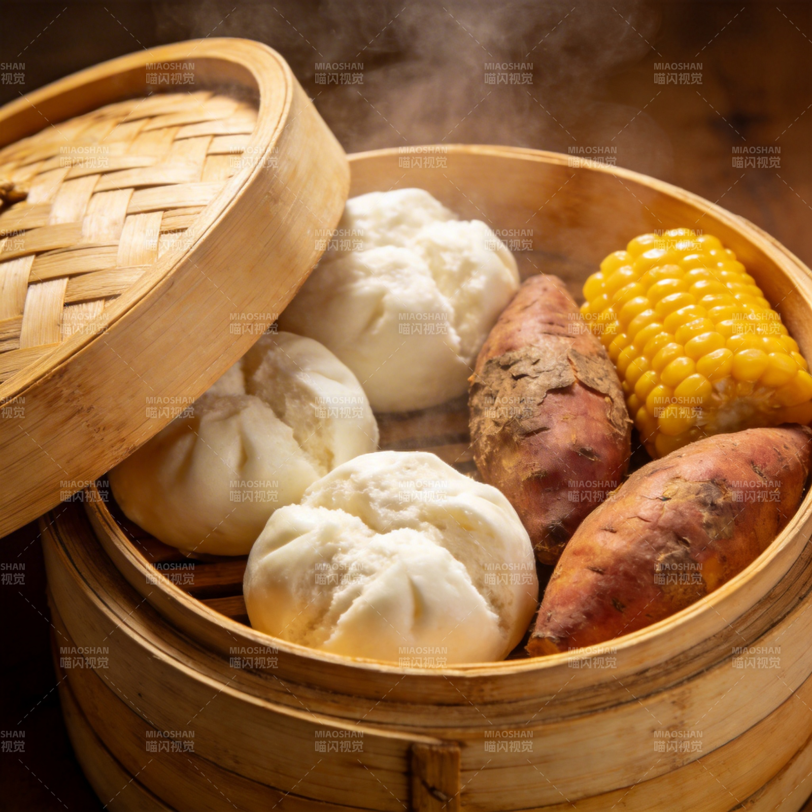 蒸笼美食 热气腾腾图片