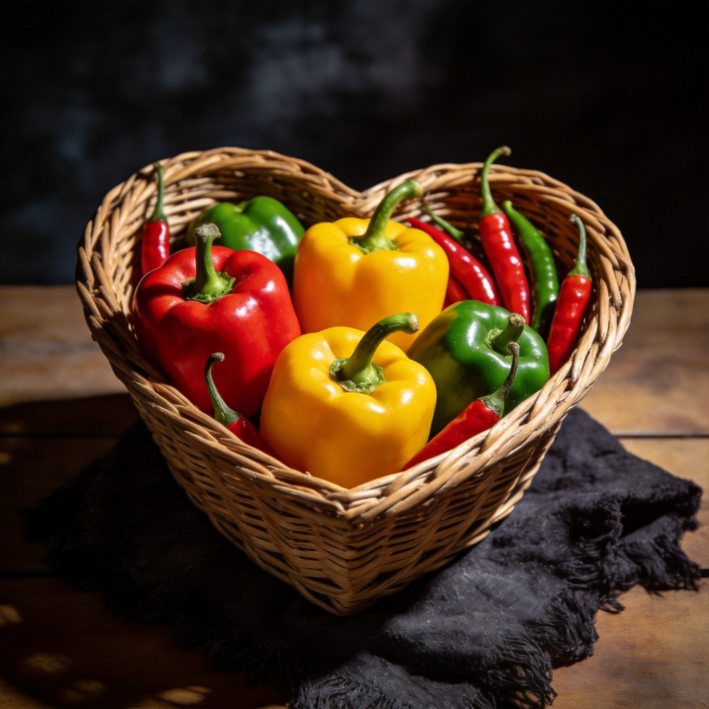 彩椒心形篮图片