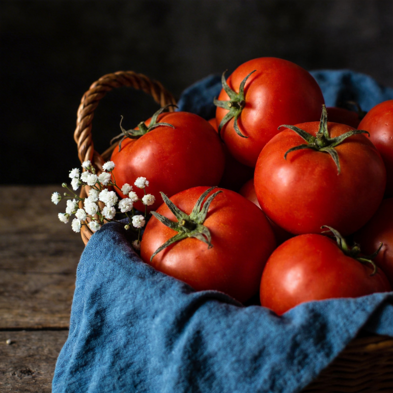 篮中红番茄图片