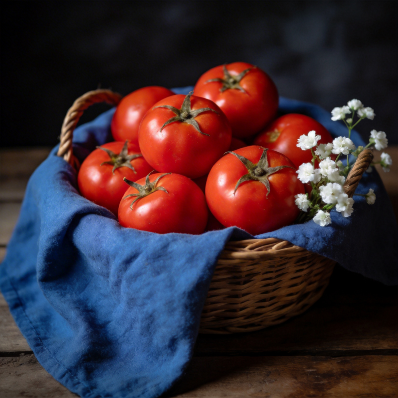 篮中红番茄图片