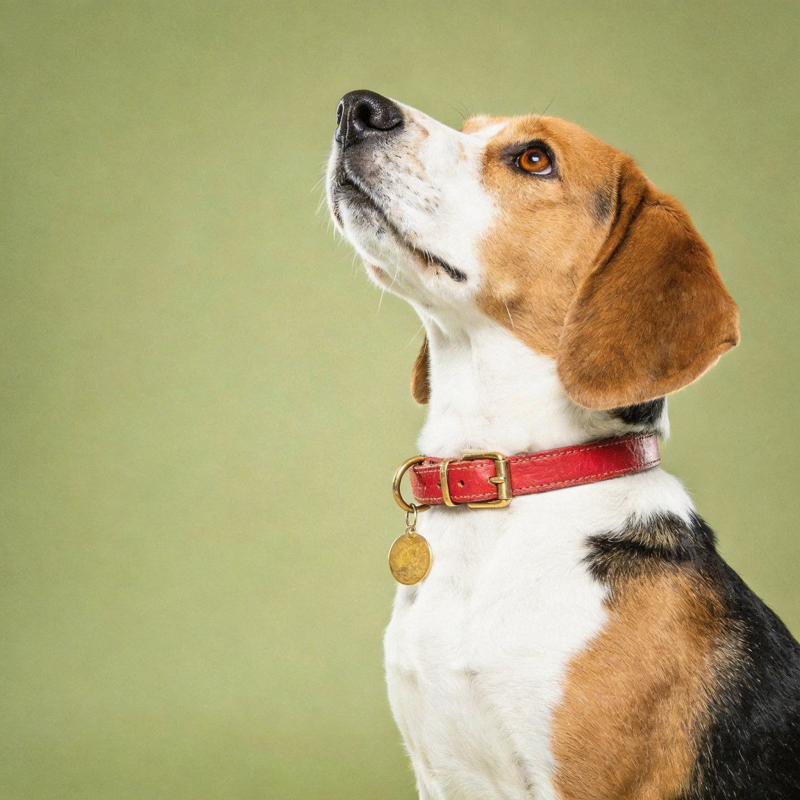 比格犬仰望远方图片