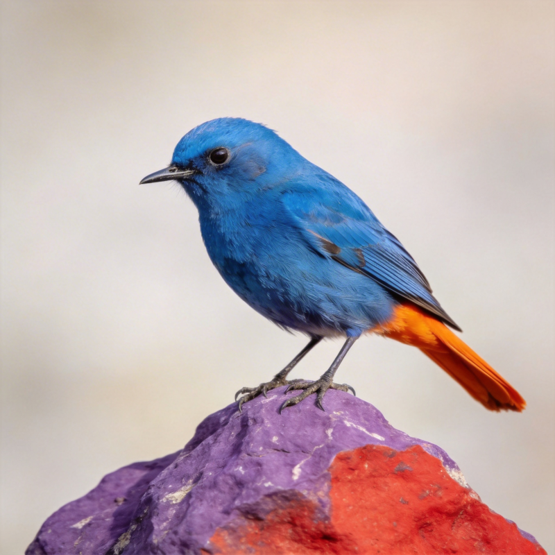 蓝鸟栖紫岩图片