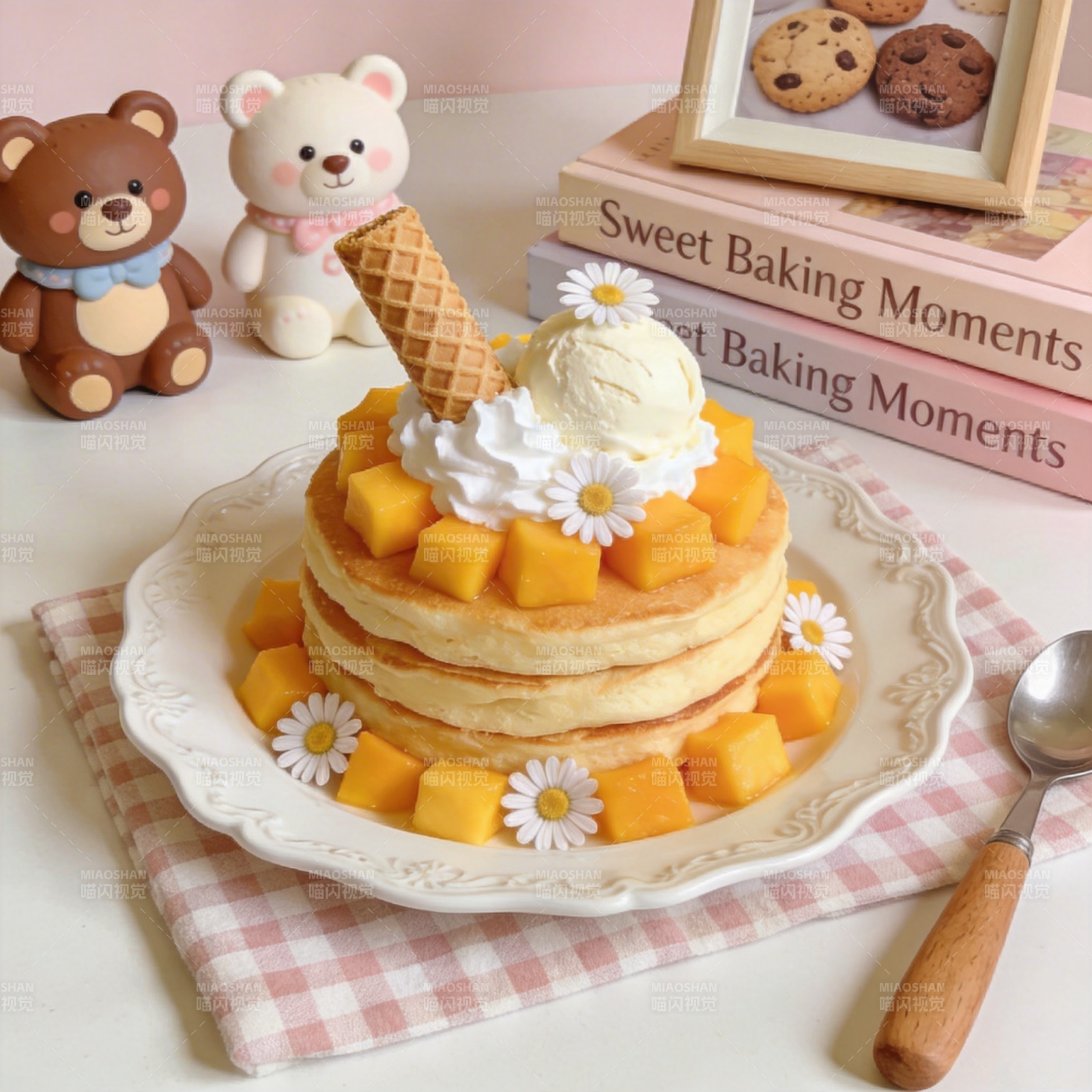 芒果奶油煎饼图片