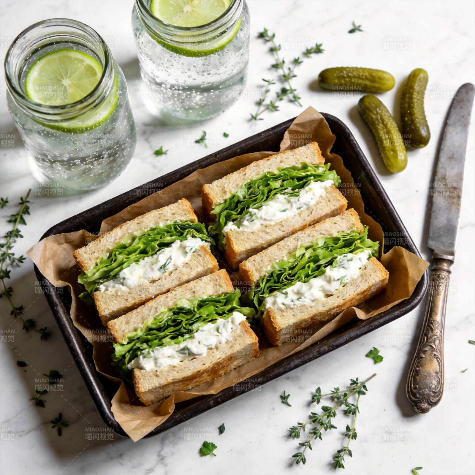 清新三明治拼盘图片