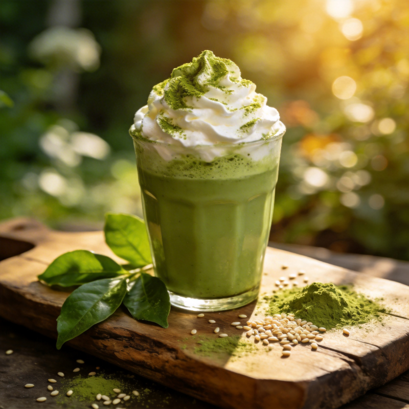 抹茶拿铁 清新怡人图片