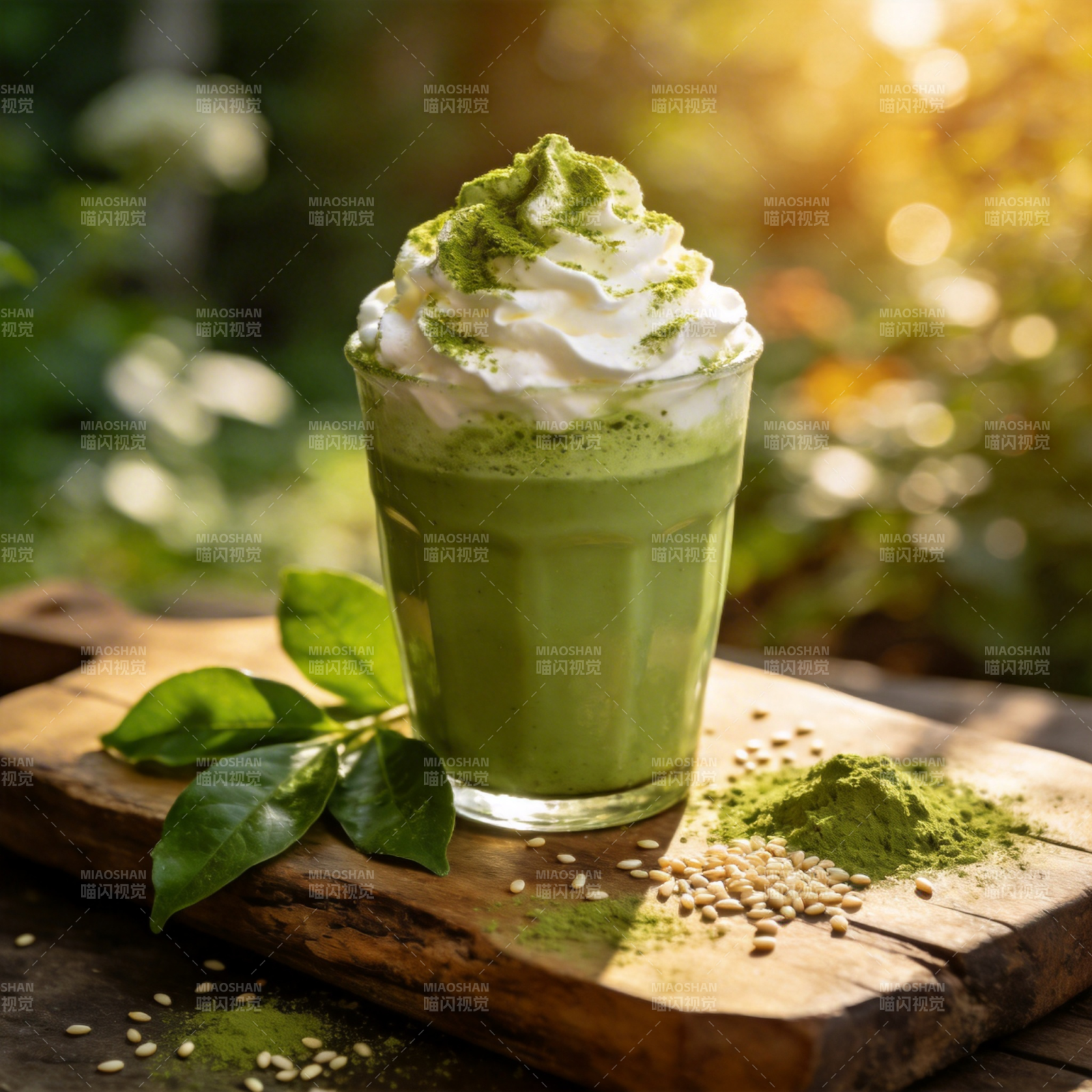 抹茶拿铁 清新怡人图片