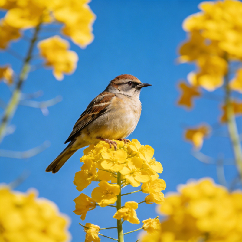 麻雀栖花 春意盎然图片