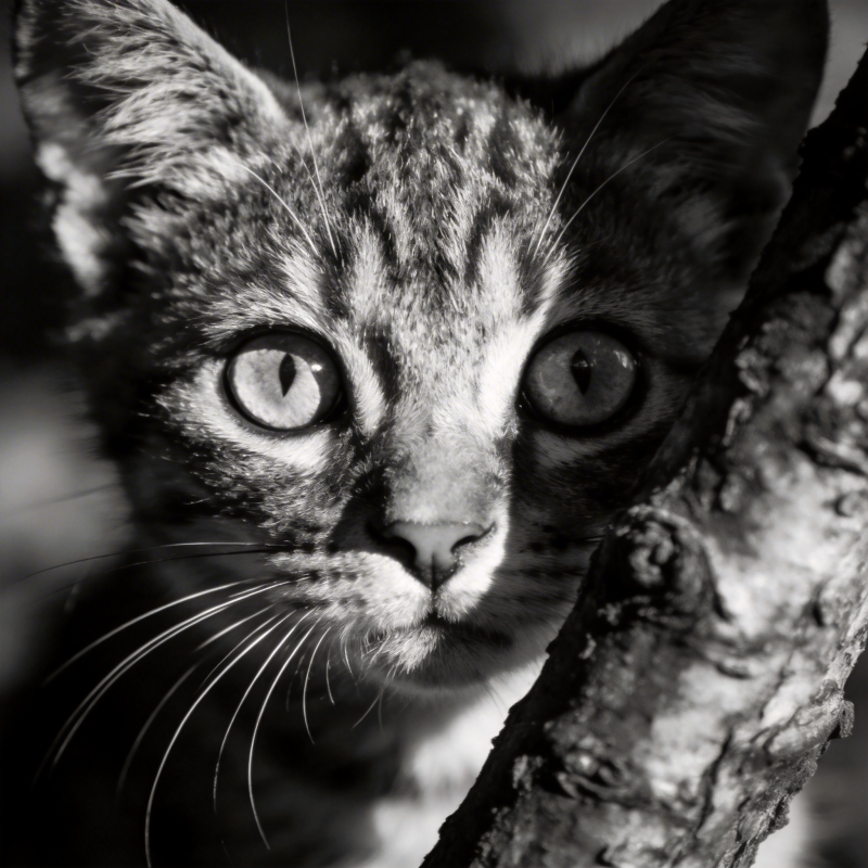 树影中的猫眼图片