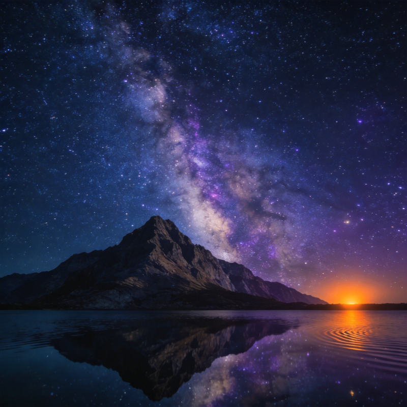 星河映山湖图片