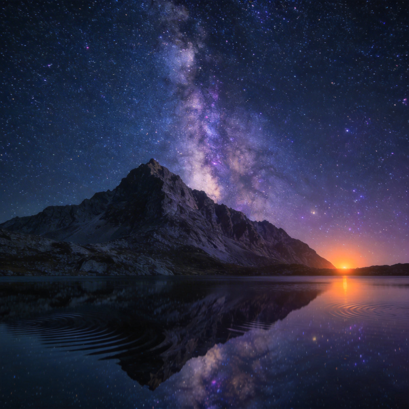 星河映山湖图片