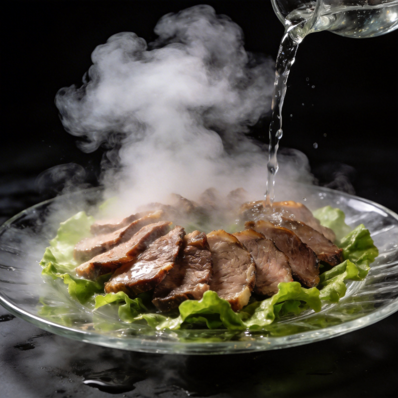 热肉浇汁 烟雾缭绕图片