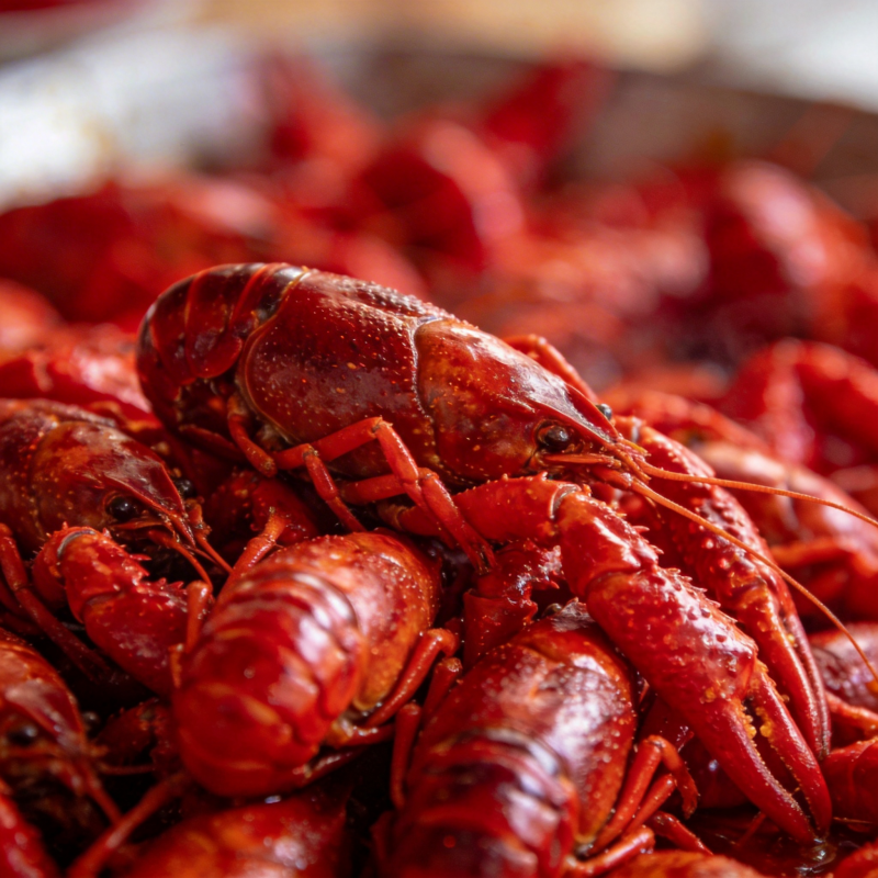 鲜红小龙虾堆叠图片