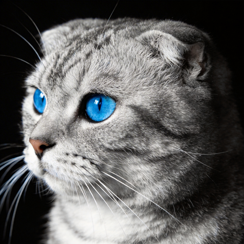 蓝眼灰猫侧影图片