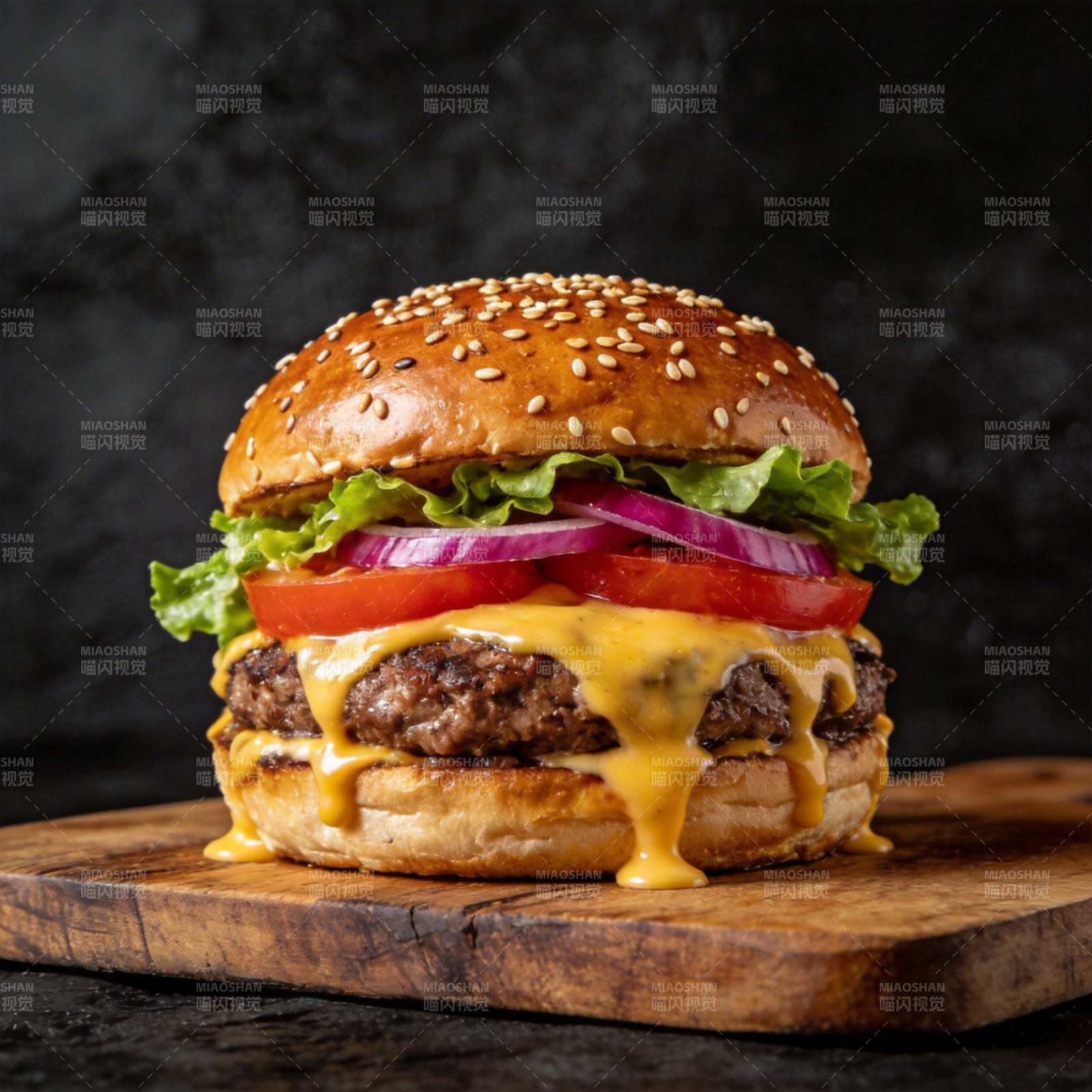 美味芝士汉堡图片