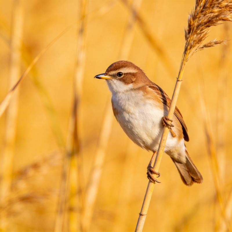 芦苇丛中的小鸟图片