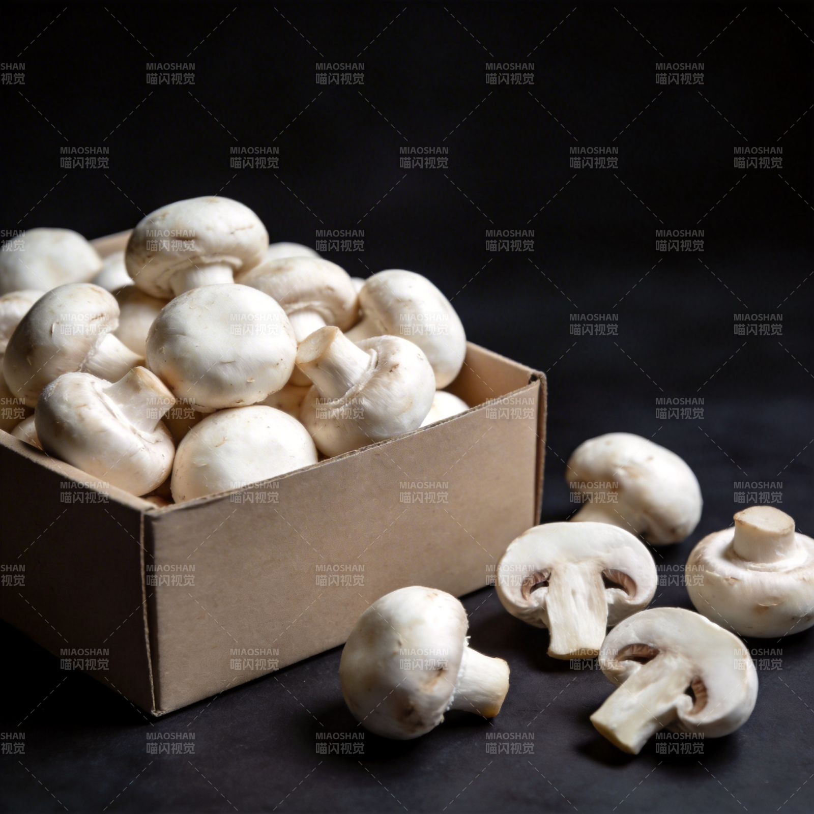新鲜白菇装箱图片