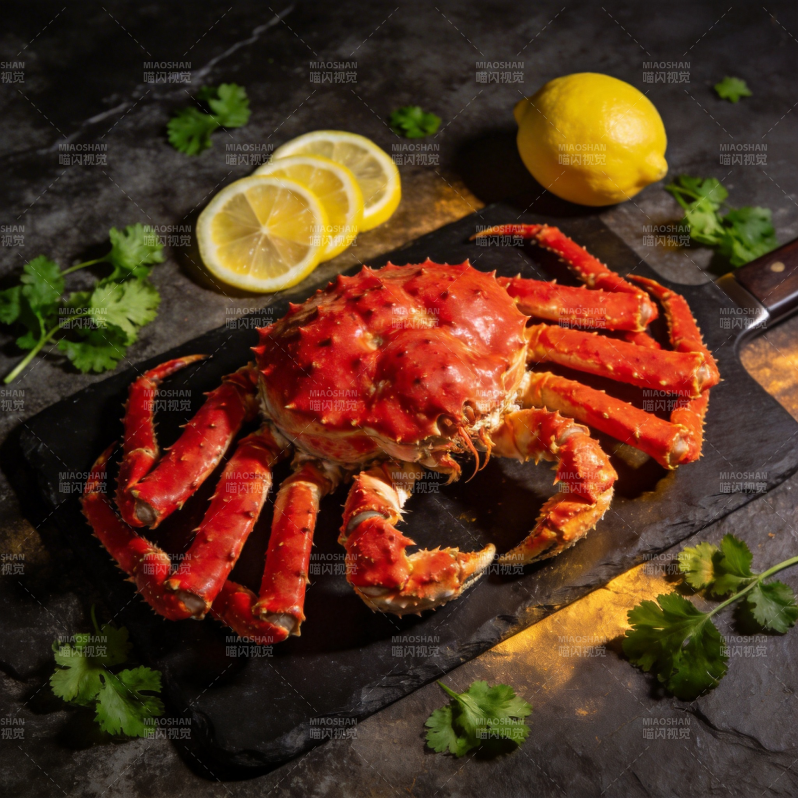 红蟹配柠檬香菜图片