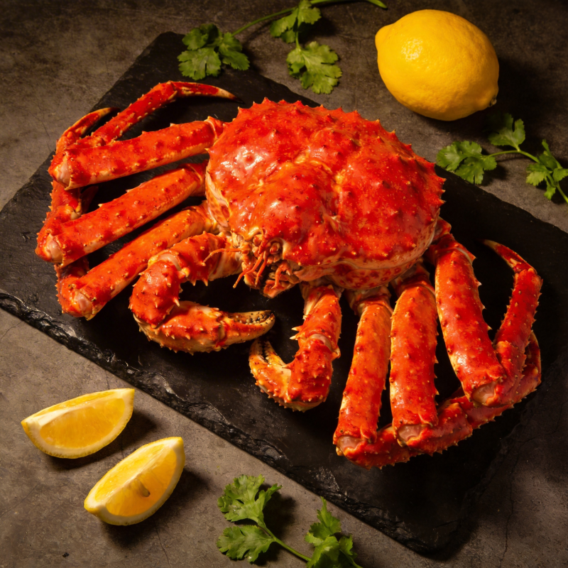 帝王蟹配柠檬图片