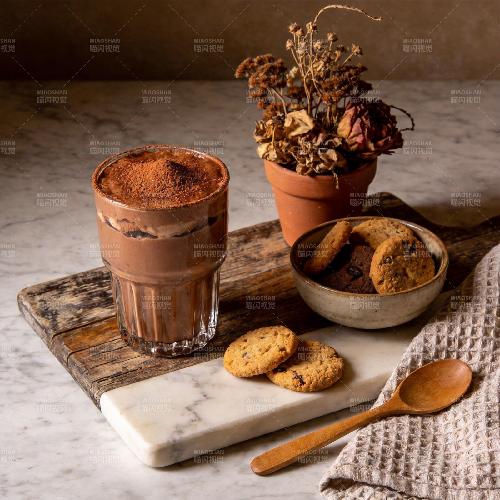 巧克力奶昔配饼干图片